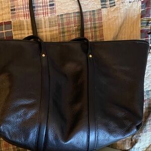 Black Faux Leather Tote